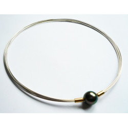 12 steel wire necklace silver plated